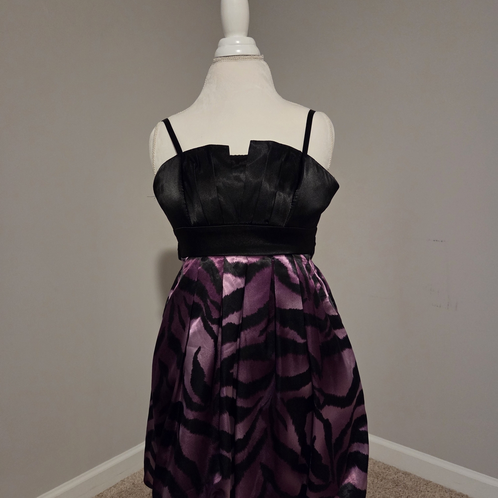 City Studio Black and Purple Midi Dress